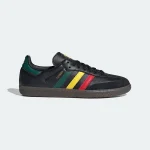 adidas Samba OG 黑色三彩條紋休閒鞋，單鞋側面展示