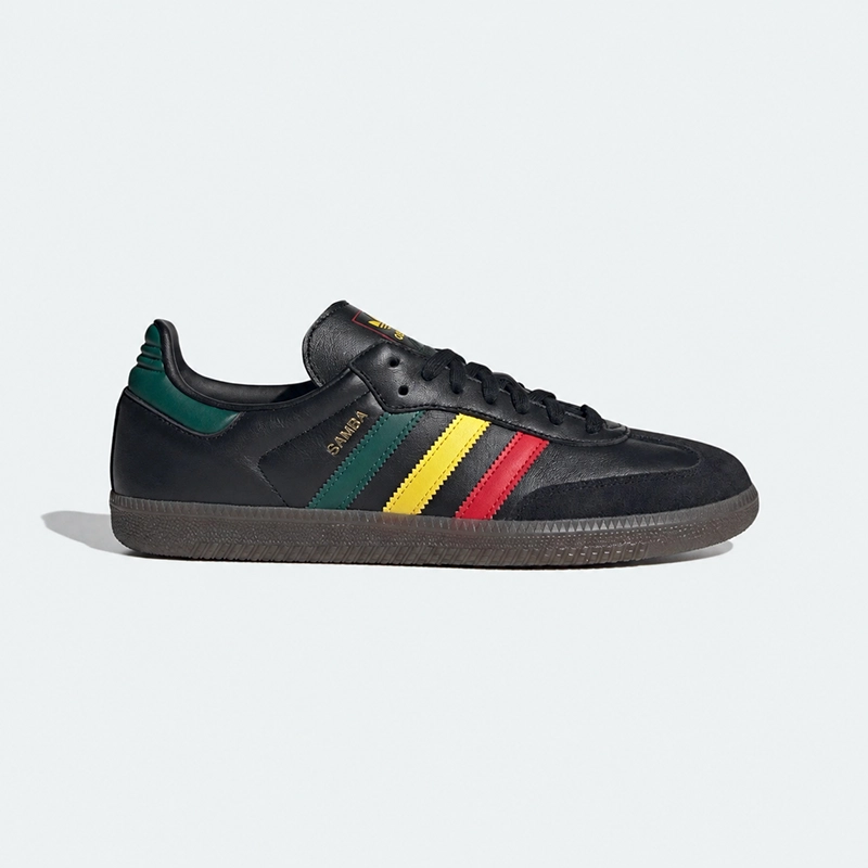 ADIDAS SAMBA OG Rasta 黑多色側面