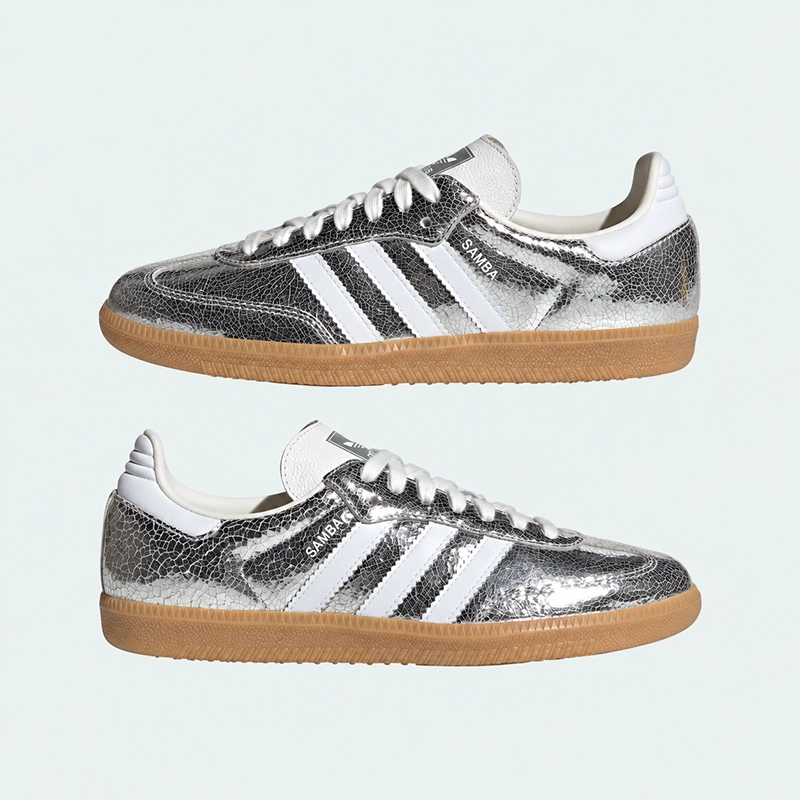 ADIDAS SAMBA OG 復古休閒德訓鞋 金屬銀雙側