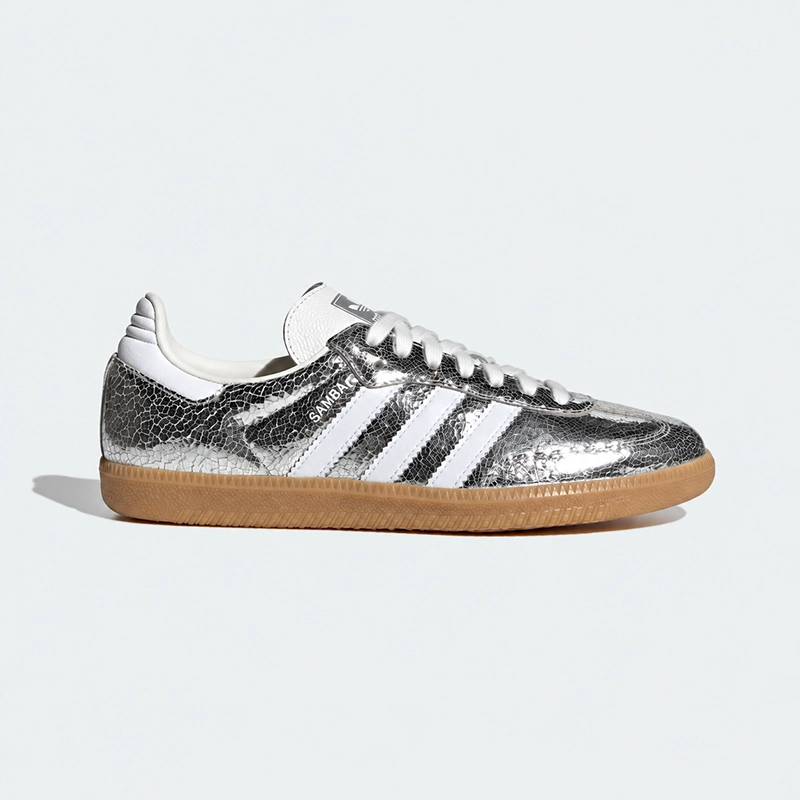 ADIDAS SAMBA OG 復古休閒德訓鞋 金屬銀側面