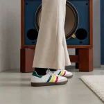 adidas Samba OG 奶油白三彩條紋復古鞋，日常穿搭上腳展示