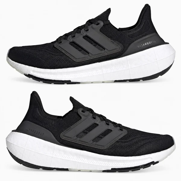 adidas Ultraboost Light 經典黑白慢跑鞋雙鞋側面展示